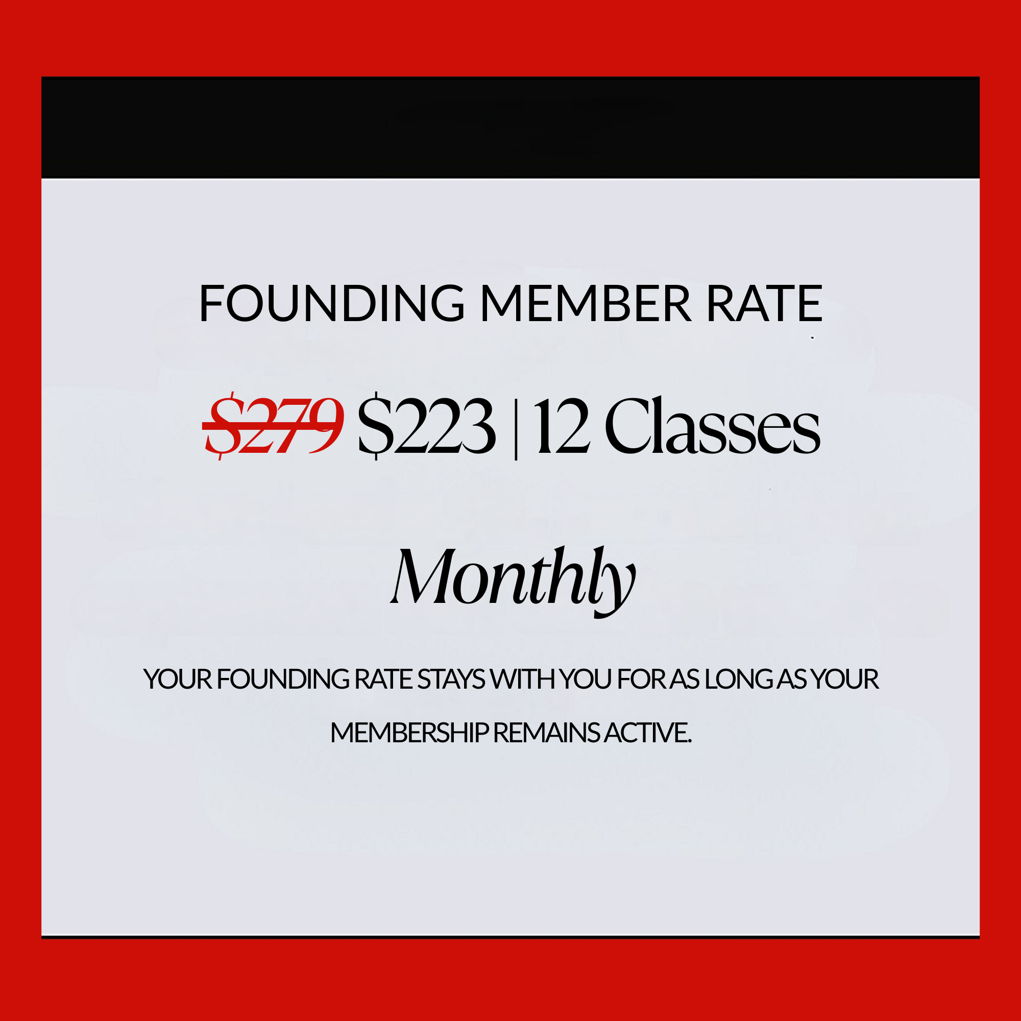 Legacy/12 Classes Month Recurring